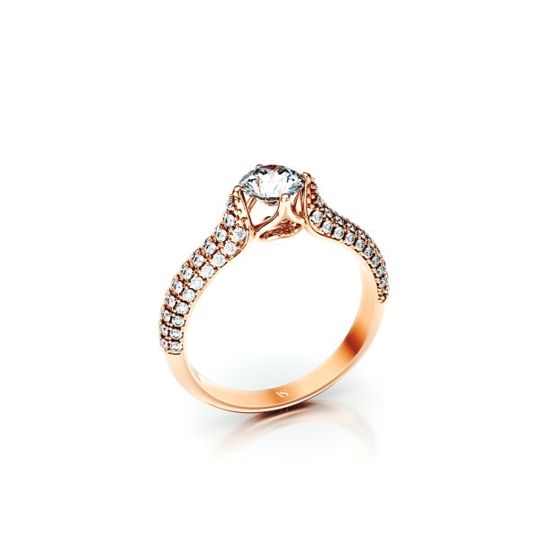 Luxusní zásnubní prsten – růžové zlato