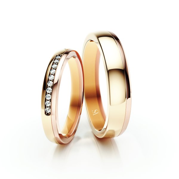 Snubní prsteny VS001 – žluté/růžové zlato