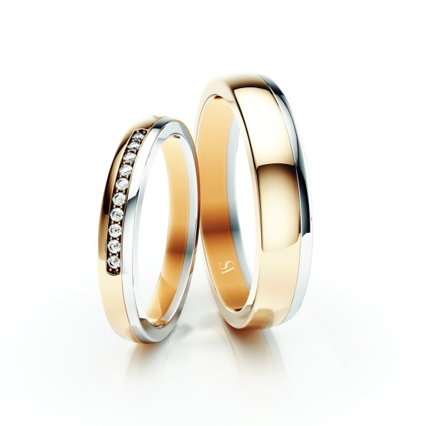 Snubní prsteny VS001 – žluté/bílé zlato