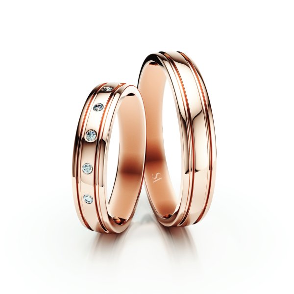 Snubní prsteny VS008 – růžové zlato