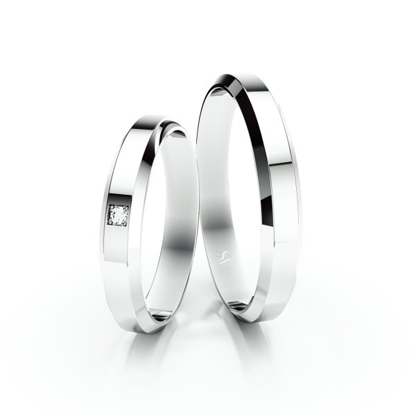 Snubní prsteny VS013 – bílé zlato