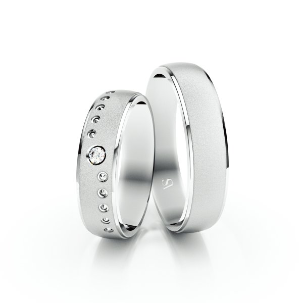 Snubní prsteny VS015 – bílé zlato