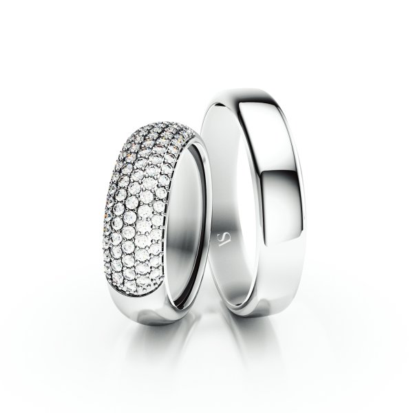 Snubní prsteny VS017 – bílé zlato