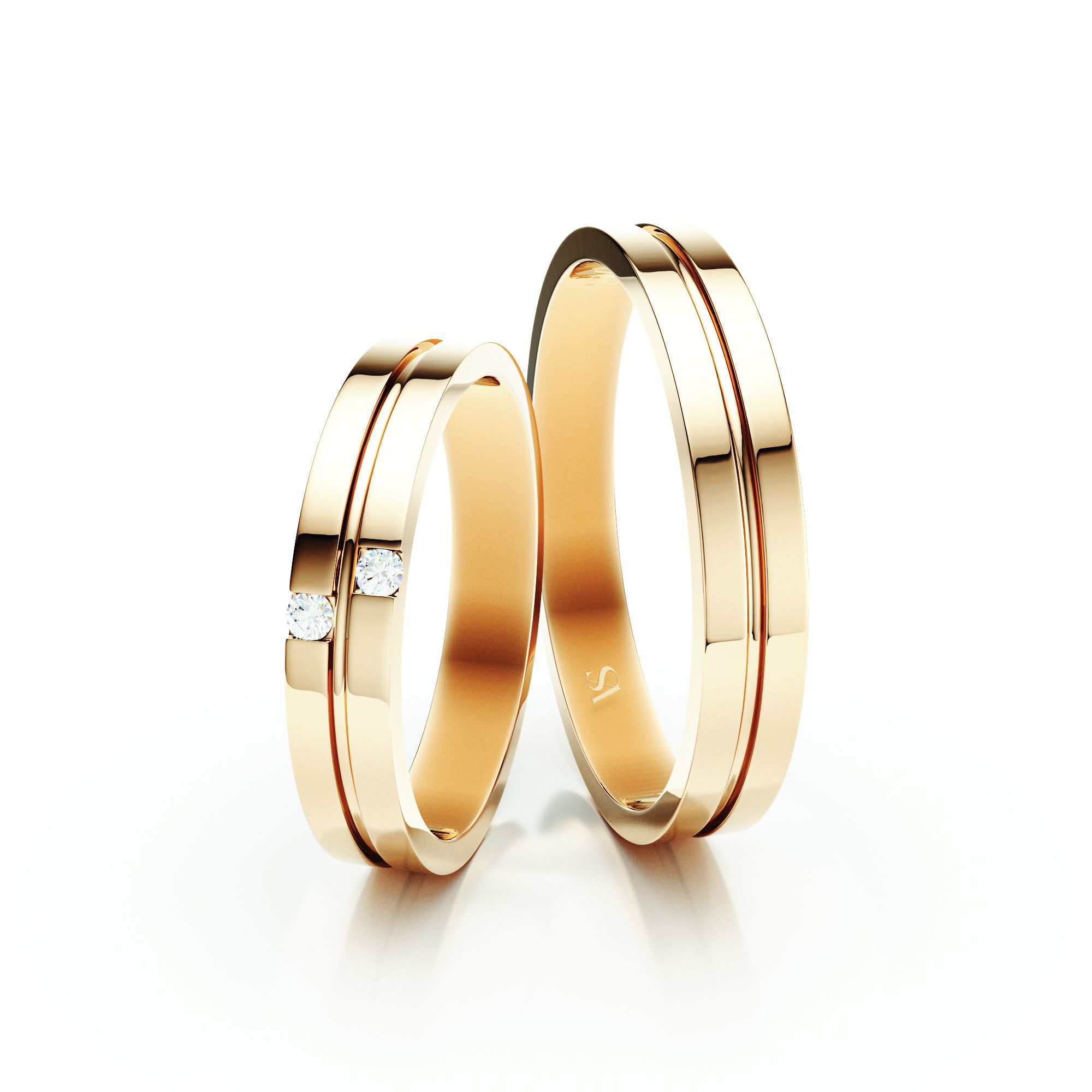 Snubní prsteny VS019 – žluté zlato