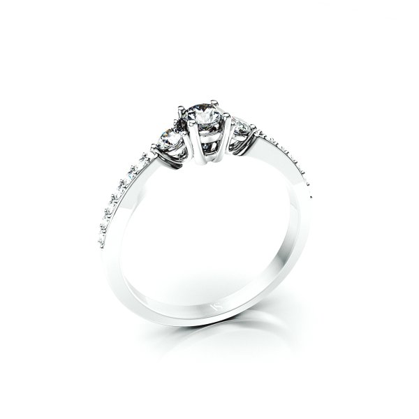 Zásnubní prsten VS019 – bílé zlato