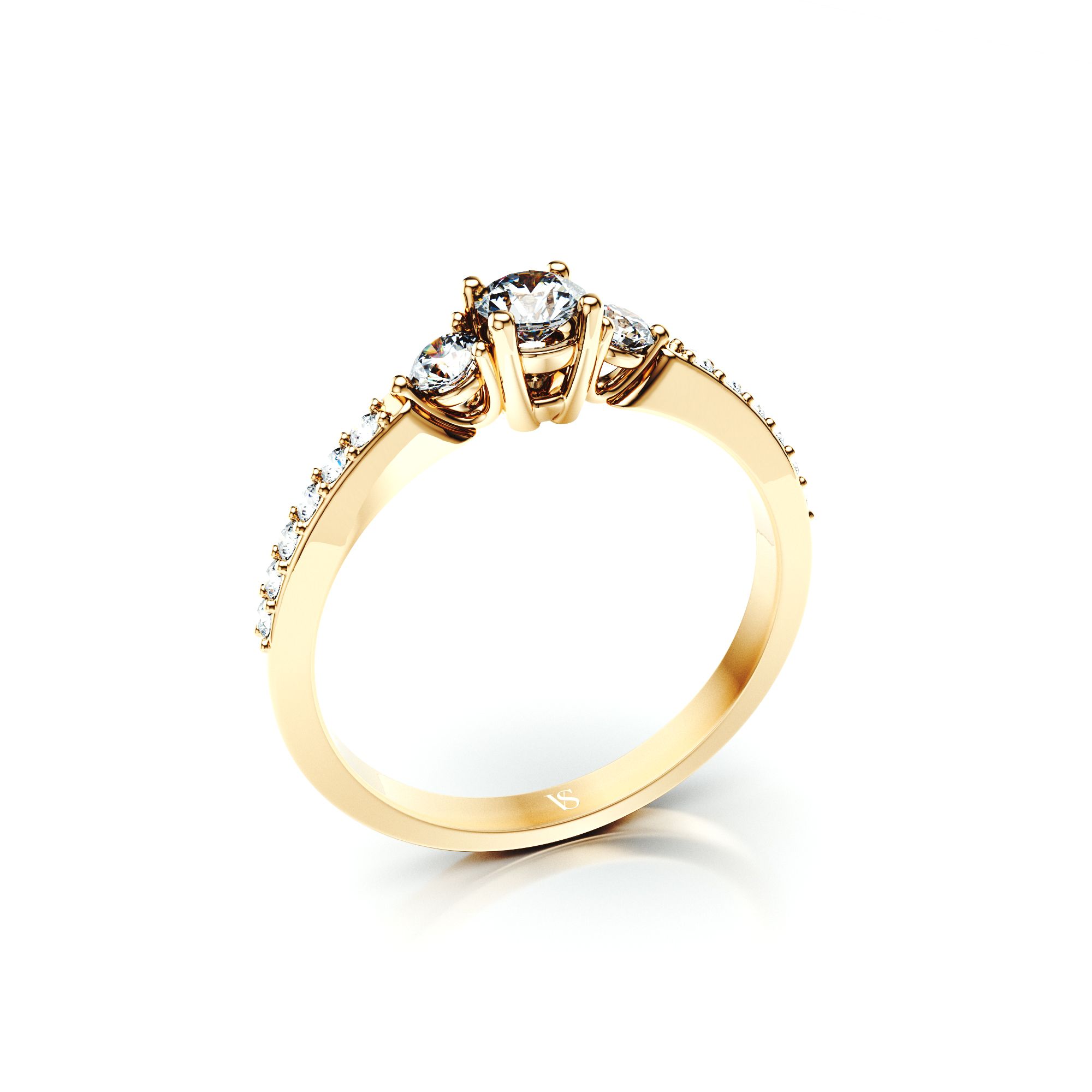 Zásnubní prsten VS019 – žluté zlato