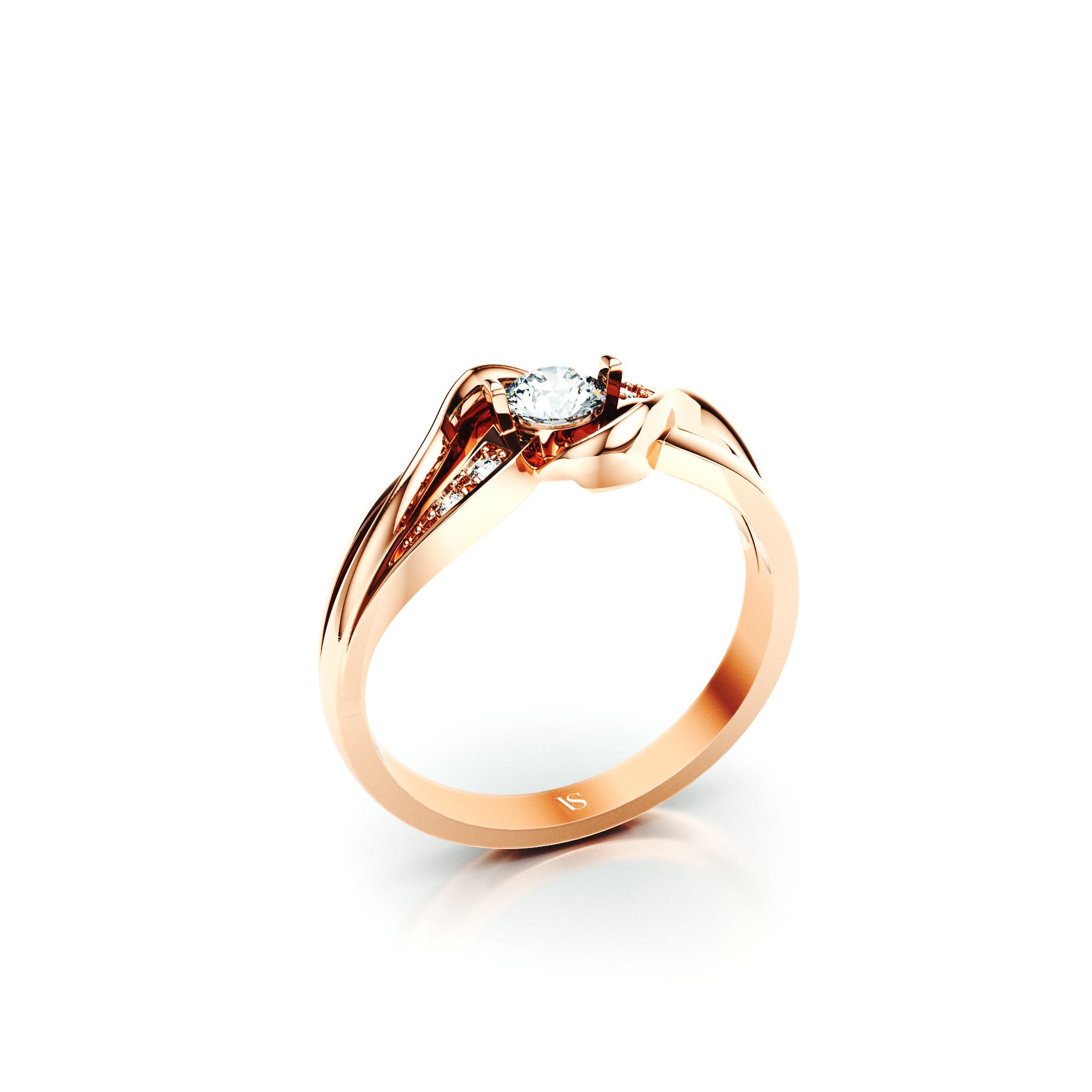 Zásnubní prsten VS030 – růžové zlato