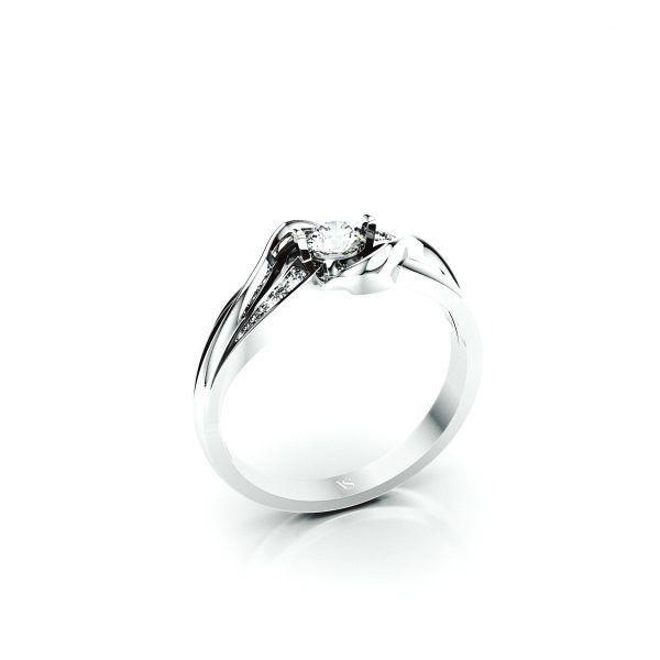 Zásnubní prsten VS030 – bílé zlato