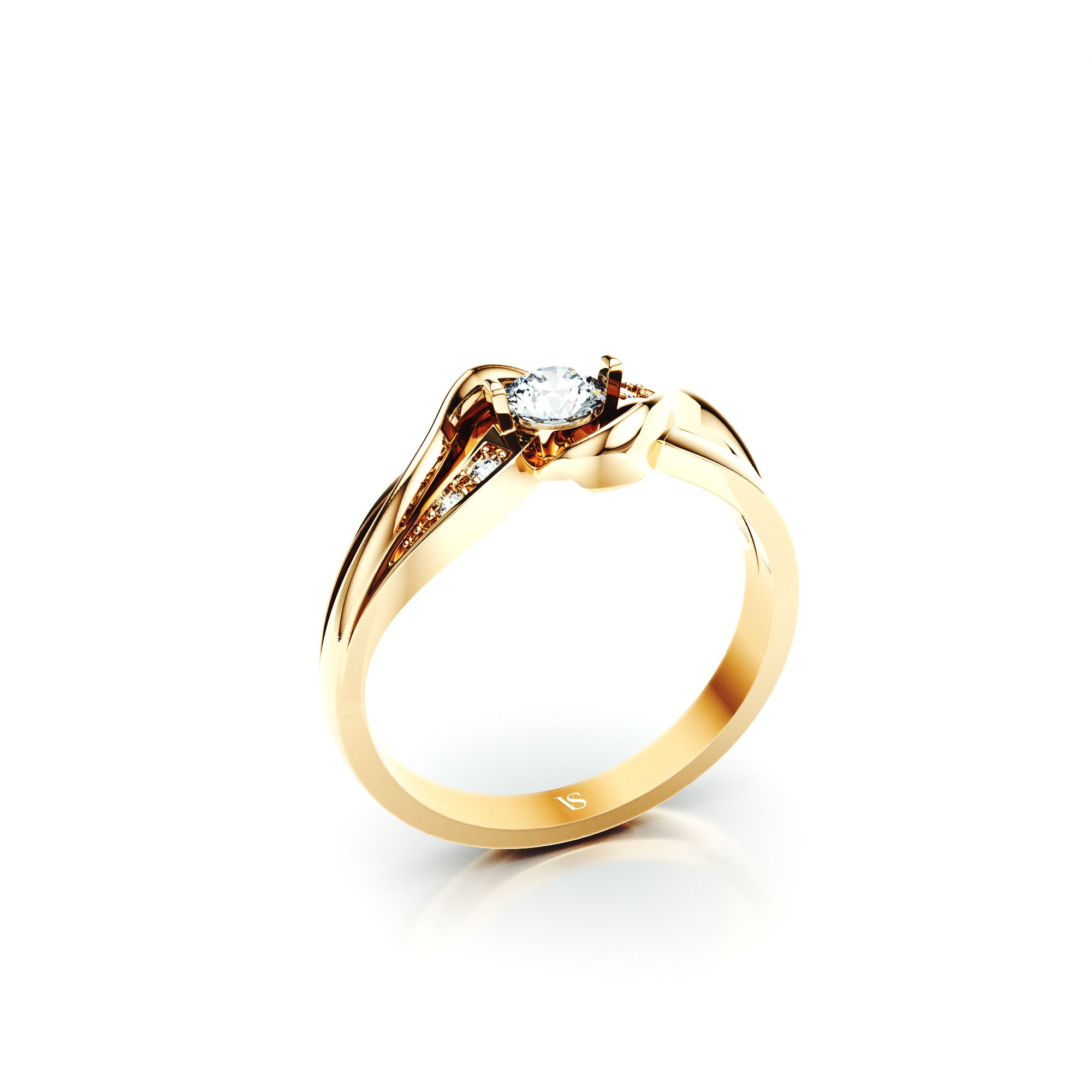 Zásnubní prsten VS030 – žluté zlato