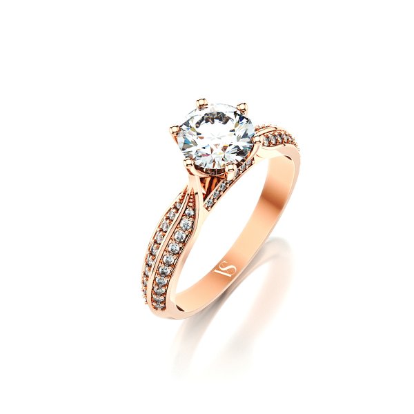Zásnubní prsten VS033 – růžové zlato
