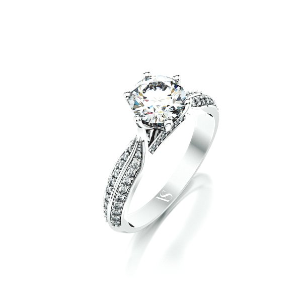 Zásnubní prsten VS033 – bílé zlato