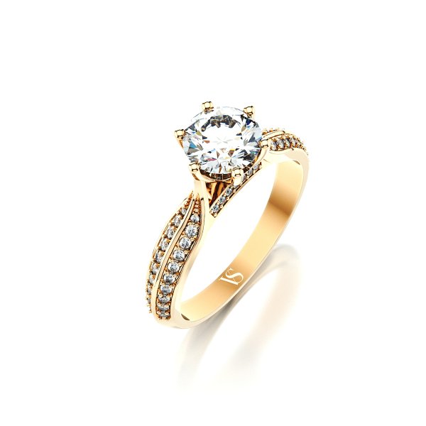 Zásnubní prsten VS033 – žluté zlato