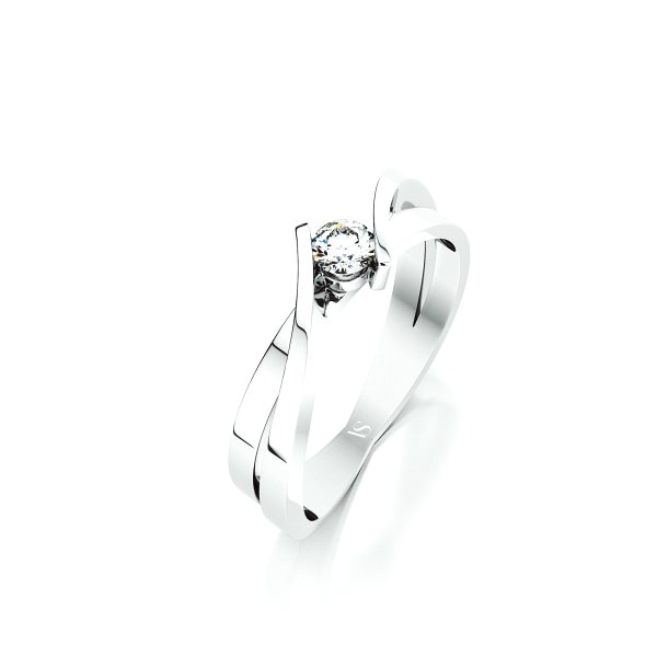 Zásnubní prsten VS035 – bílé zlato