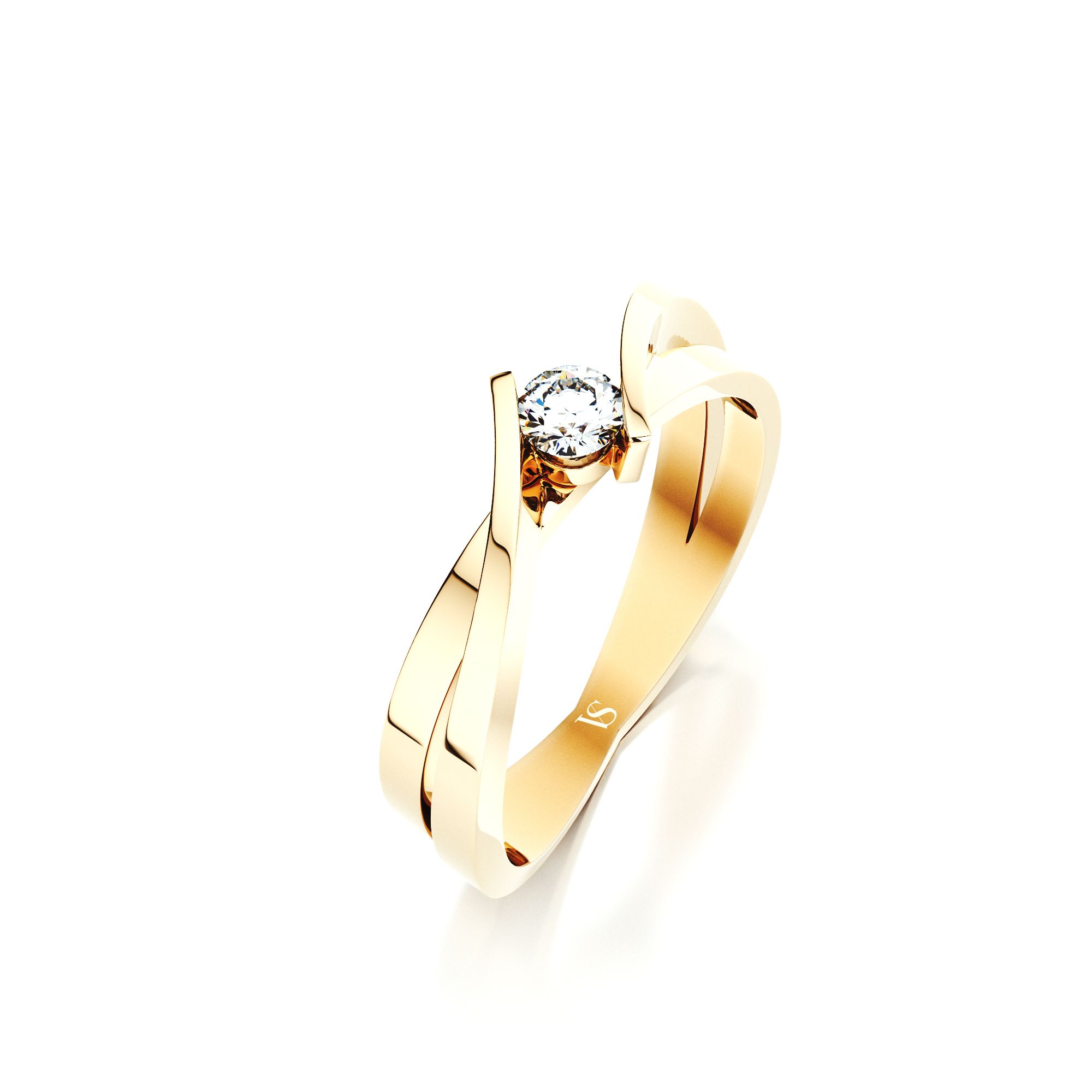 Zásnubní prsten VS035 – žluté zlato