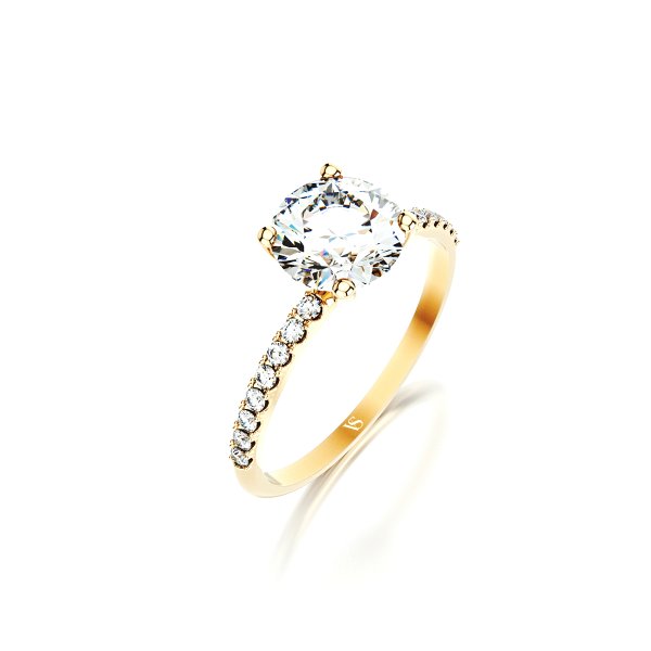 Zásnubní prsten VS041 – žluté zlato