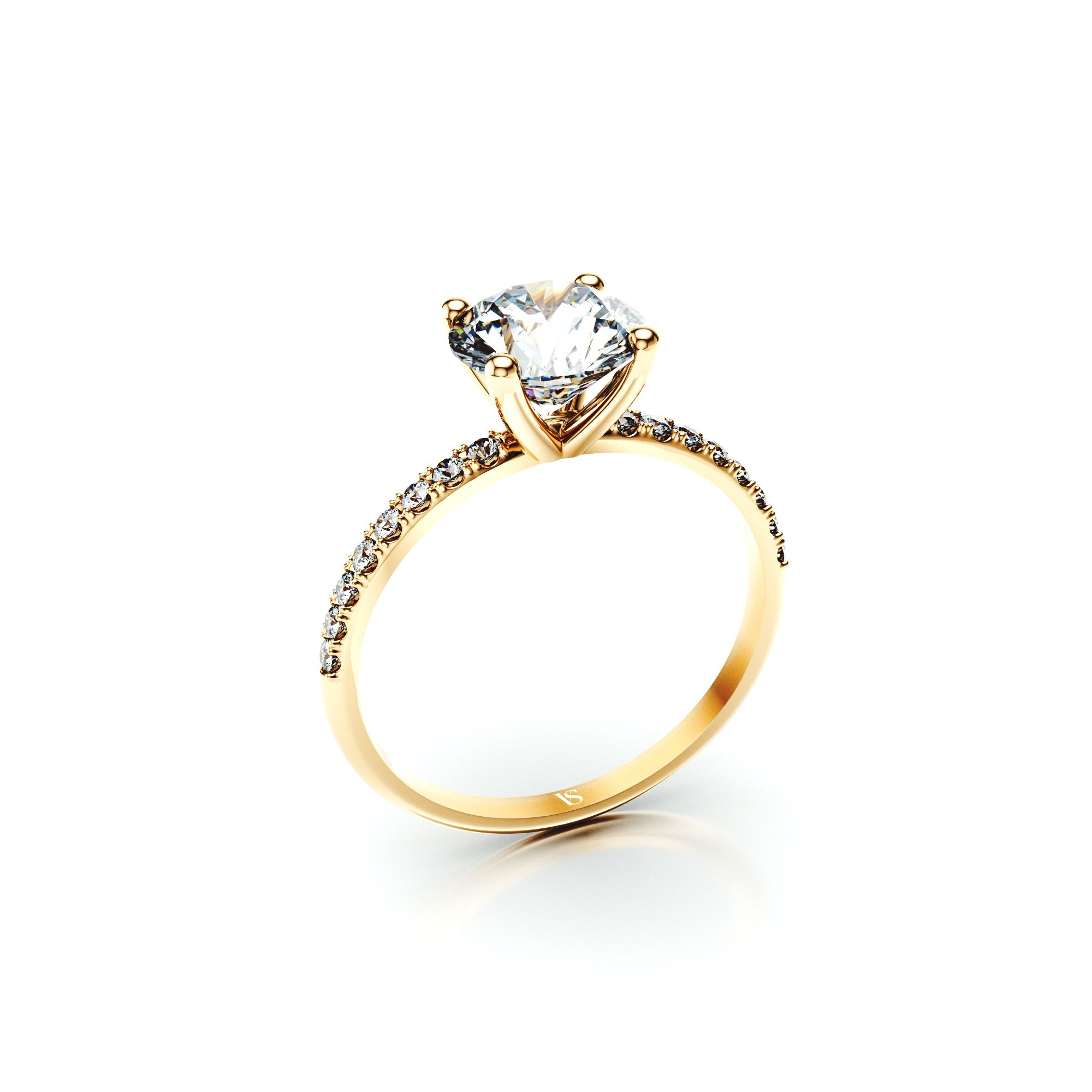 Zásnubní prsten VS041 – žluté zlato
