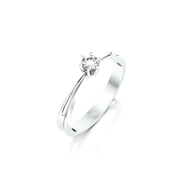 Zásnubní prsten VS060 – bílé zlato