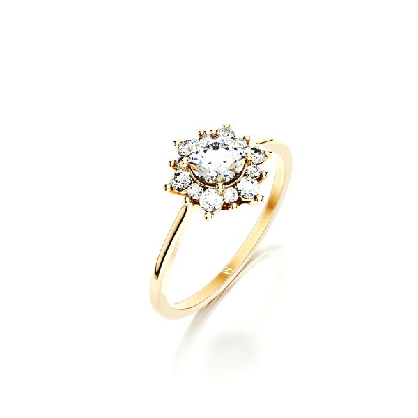 Zásnubní prsten VS062 – žluté zlato