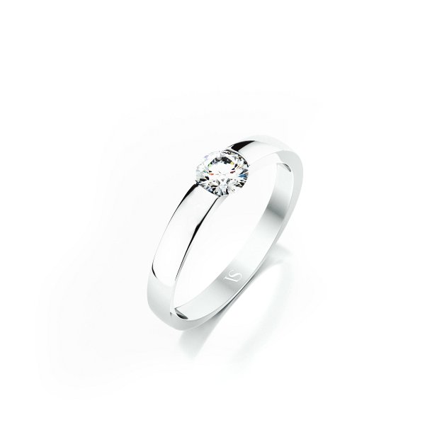 Zásnubní prsten VS063 – bílé zlato