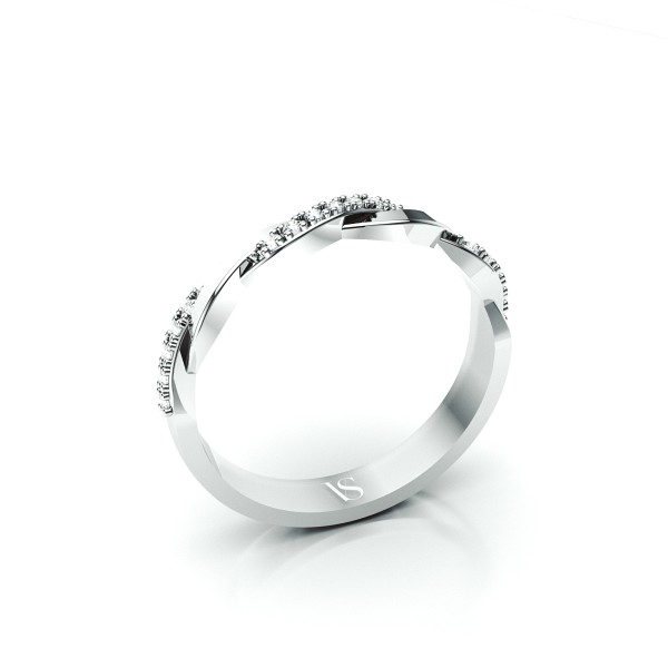 Zásnubní prsten VS082 – bílé zlato