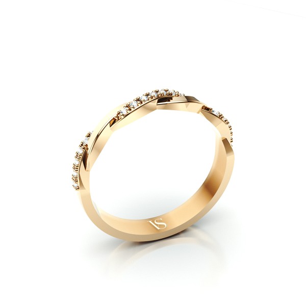 Zásnubní prsten VS082 – žluté zlato