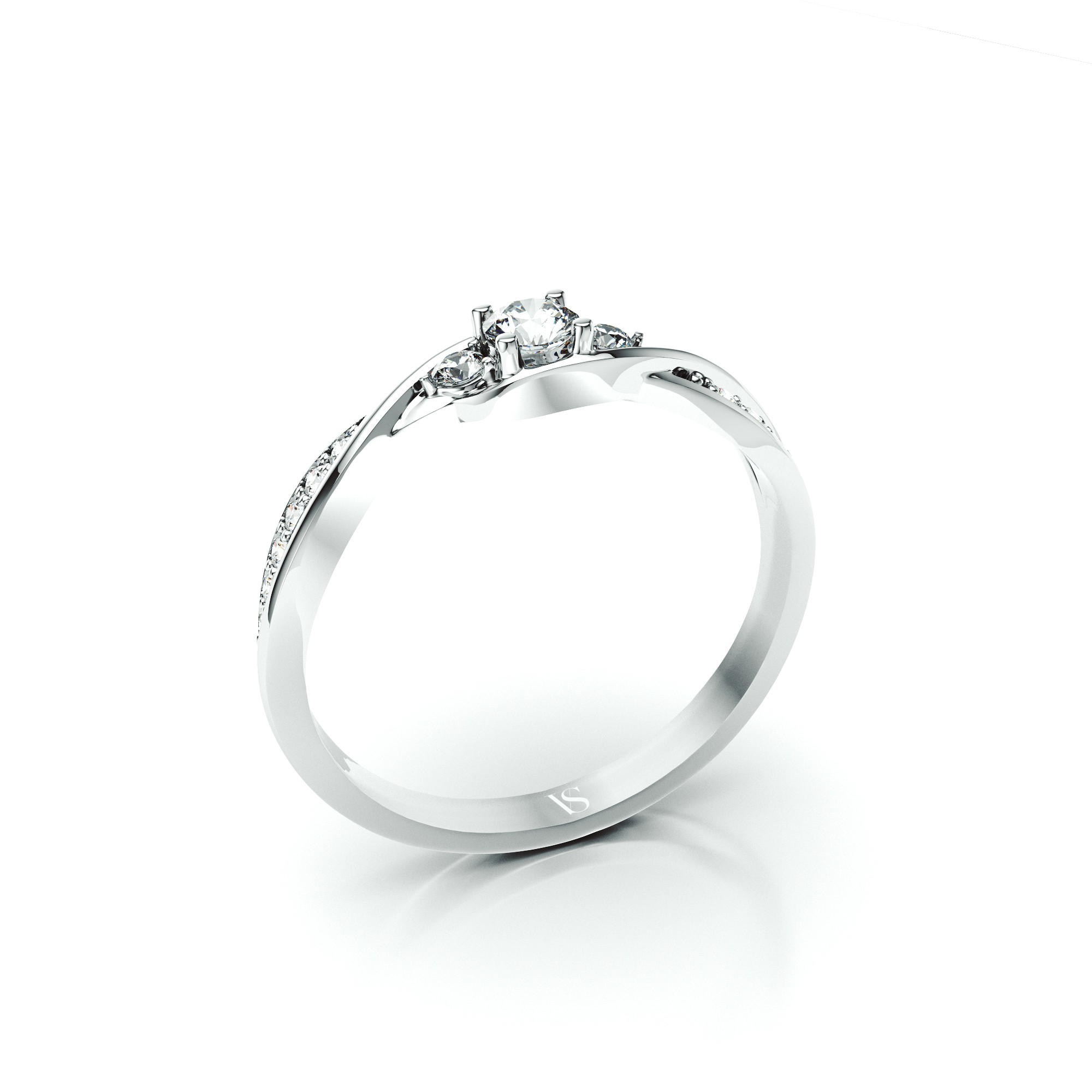 Zásnubní prsten VS083 – bílé zlato