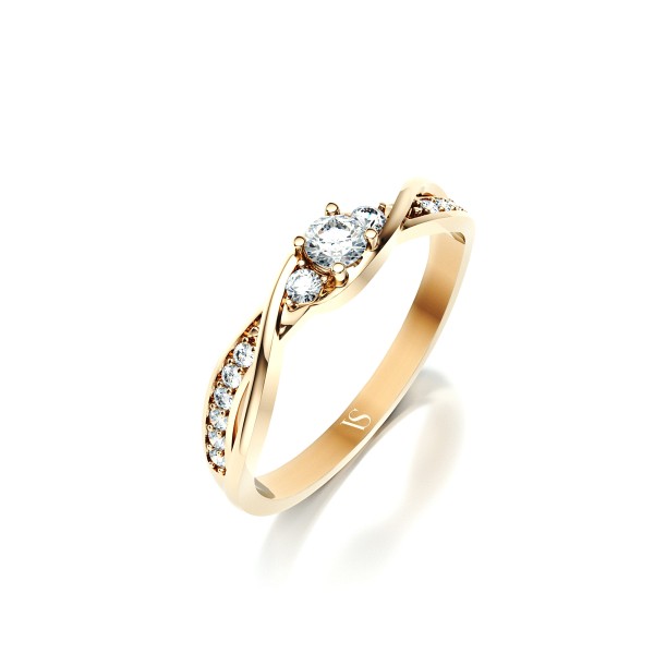 Zásnubní prsten VS083 – žluté zlato