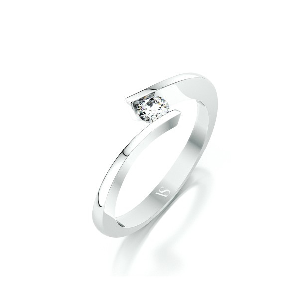 Zásnubní prsten VS084 – bílé zlato