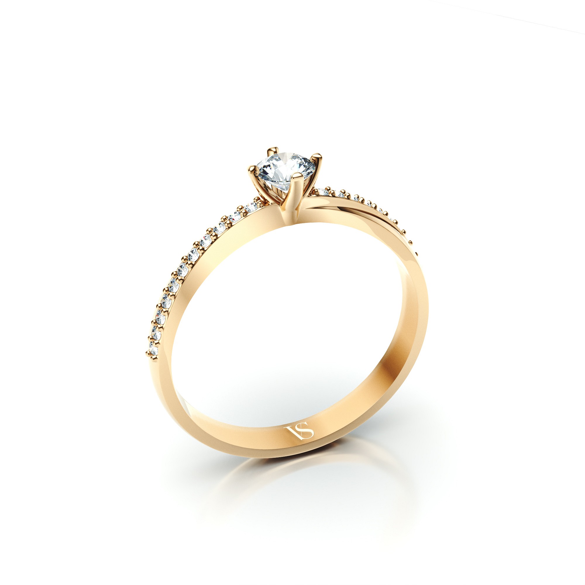 Zásnubní prsten VS086 – žluté zlato
