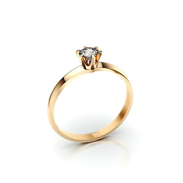 Zásnubní prsten VS087 – žluté zlato