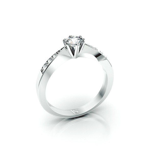Zásnubní prsten VS090 – bílé zlato