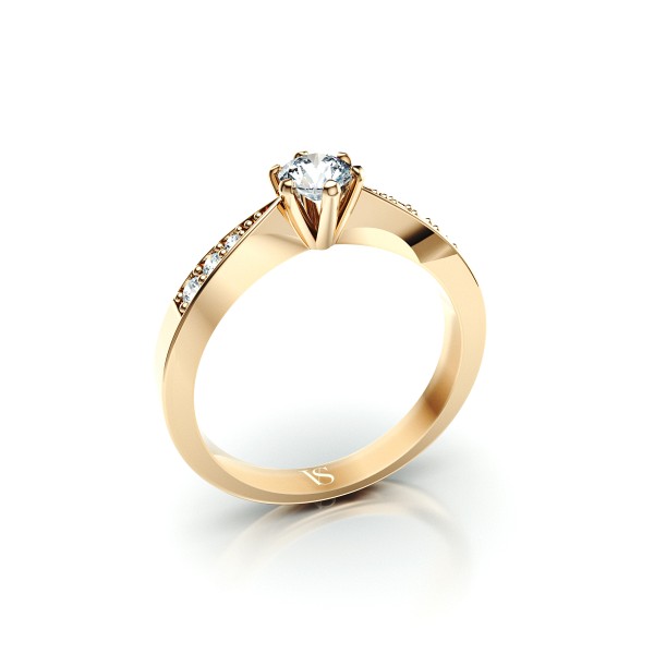 Zásnubní prsten VS090 – žluté zlato