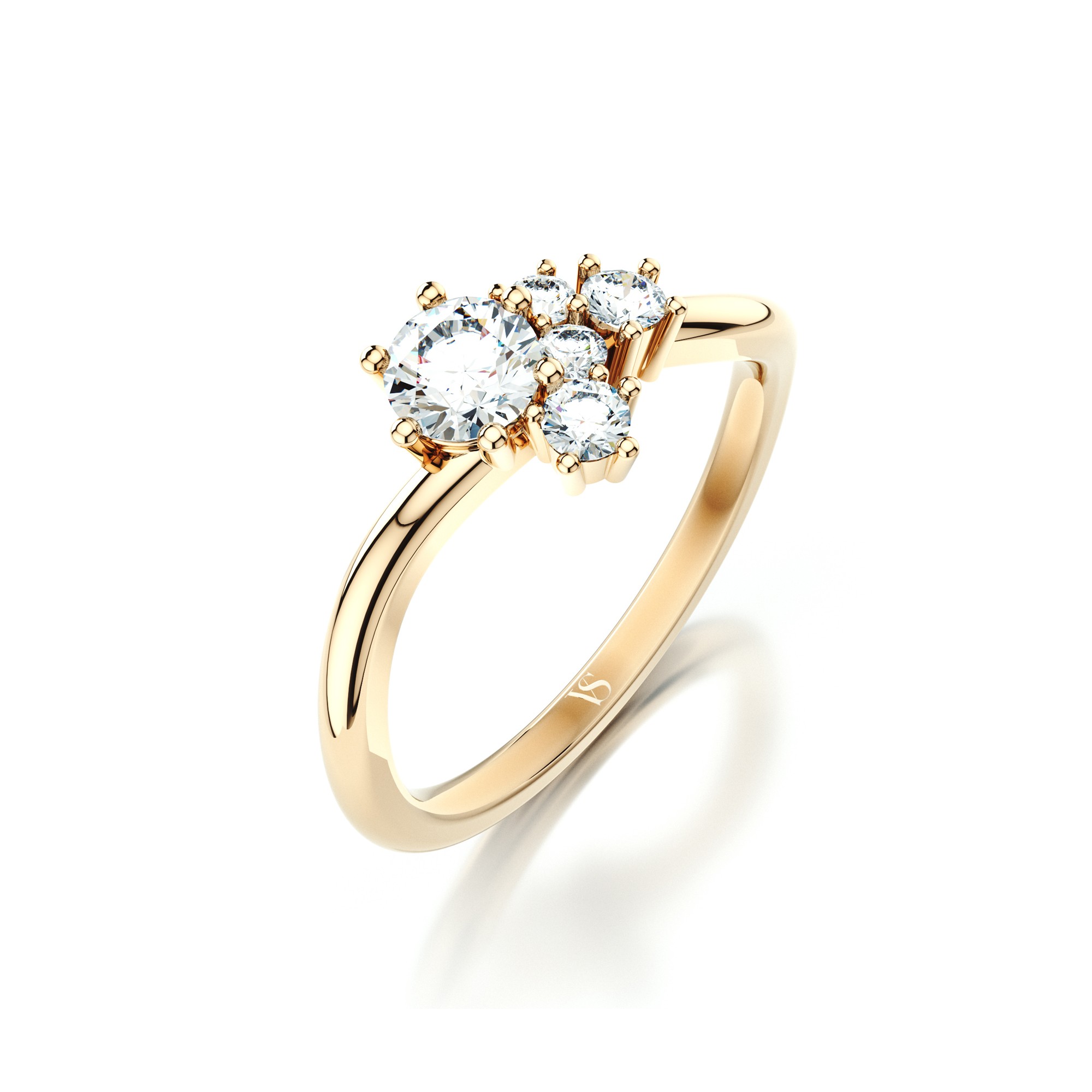 Zásnubní prsten VS091 – žluté zlato