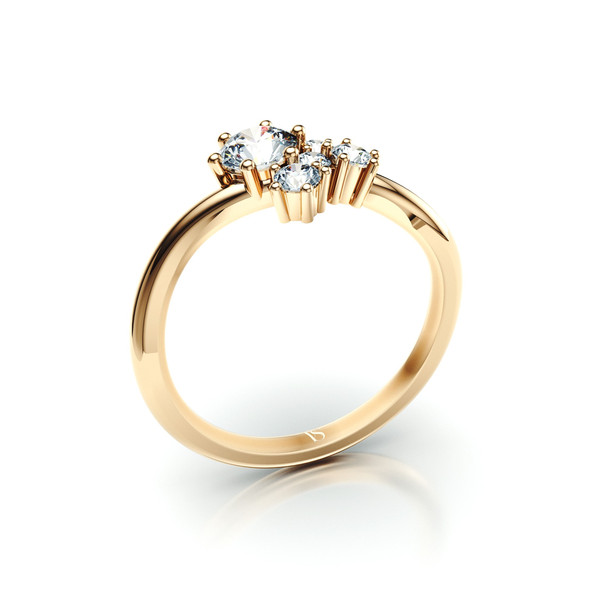 Zásnubní prsten VS091 – žluté zlato