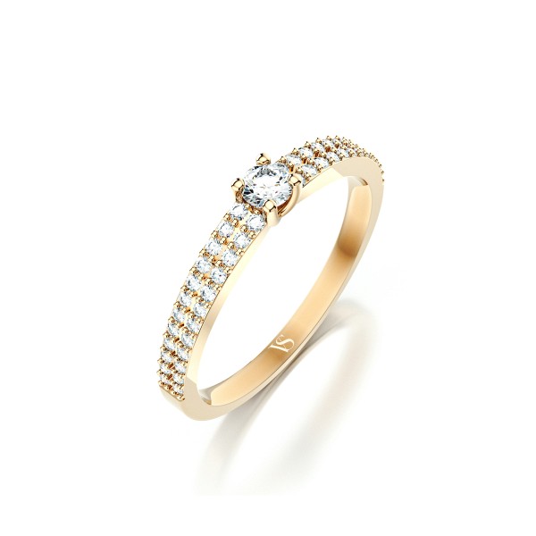 Zásnubní prsten VS092 – žluté zlato