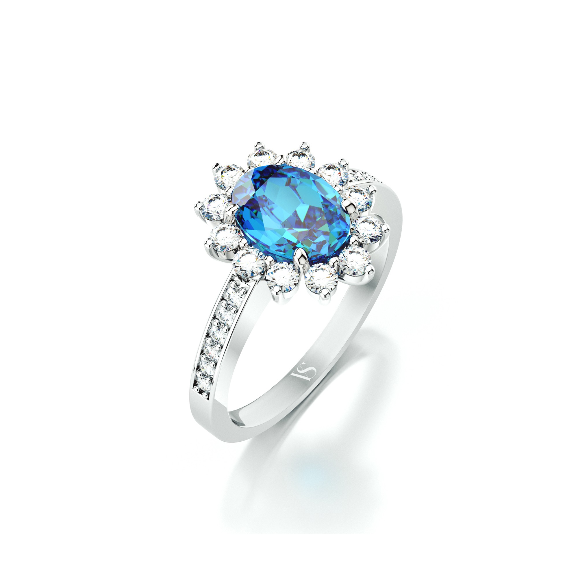 Zásnubní prsten VS096 – bílé zlato